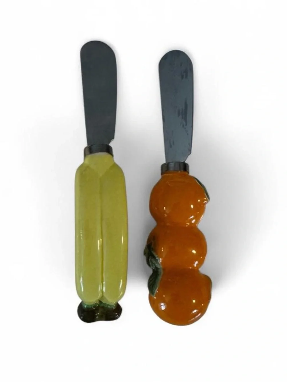 Ceramic Fruit Spreaders - Banana & Orange Handles